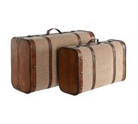 BAUL SET 2 MADERA POLIESTER 60X37X24 BORREGUITO