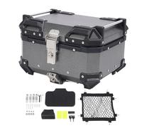 Baúl Superior de Aluminio para Motocicleta, Caja Trasera Resistente Al Agua de 25 litros con Cerraduras Antirrobo, Asas de Agarre, para Motocicleta con Portaequipajes Trasero