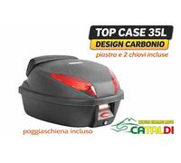 Bauleto Moto 35L Universal Negro Carbon Look Con Respaldo Cómodo Pasajero