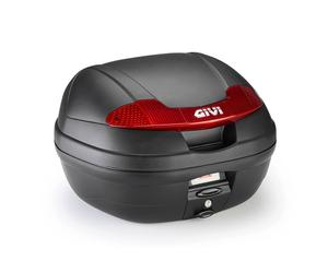 Bauletto Baúl Givi Monolock 34 Lt Negro en Relieve Catadiottri Rossi Universal