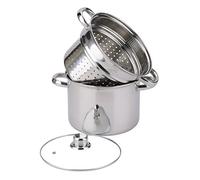 BAUMALU Olla de Pasta Cocina, Cobre, Acero Inoxidable, 29,5 x 21,5 x 24,5 cm