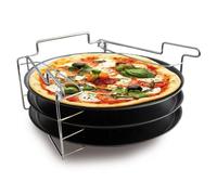 BAUMALU 3776 - Lote de 3 bandejas para Pizza con Soporte