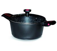 BAUMALU 383606 - Olla con Tapa (Granito Pro, Aluminio Forjado, Negro, 28 cm