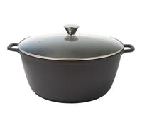 Baumalu Cacerola Alta 32 Cm, 10 L Con Interior Cerámica Antiadherente Sin Pfas, Tapa De Vidrio Templado, Aluminio Fundido, Inducción Y Lavavajillas