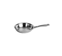 Baumalu, Sartén TRIPLI PRO 20 cm de acero inoxidable 3 capas, compatible con inducción, cocina de gas y eléctrica, mango ergonómico remachado, difusión óptima del calor, resistente a los arañazos