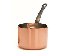 Baumalu Saucière De Cobre Macizo 11 Cm Con Interior Estañado Y Asa De Hierro Fundido Remachada, Dos Picos Vertedores, Base Plana, Apta Para Gas