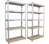Baumarktplus Schwerlastregal 180x90x40 cm 2er-Set Metal 875 kg Silber