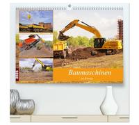 Baumaschinen im Einsatz (hochwertiger Premium Wandkalender 2026 DIN A2 quer), Kunstdruck in Hochglanz: Kran,Bagger,Walze,Raupe und LKWs auf einer Großbaustelle