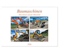 Baumaschinen - Maschinen auf der Baustelle (Wandkalender 2026 DIN A2 quer), CALVENDO Monatskalender: Sie sehen Bilder von Baumaschinen an ihrem Arbeitsplatz