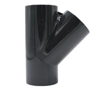 Baumaxxe Conector PVC 50 mm en Y 45 grados para encolar I PVC-U gris PN16 3x manguito de pegado I Derivación para tubería de piscina presión y aspiración I bm171