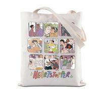 BAUNA Bolsa de mano de dibujos animados de Nick and Charlie LGBTQ reutilizable, bolsa de compras de comestibles LGBT, bolsa de hombro de película LGBT Pride, Bolso con forma de corazón, 32*37CM