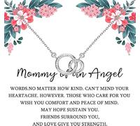 BAUNA Collar de regalo de aborto espontáneo para mamá de un ángel, regalo conmemorativo de pérdida de embarazo, regalo de condolencias, 51cm, Acero inoxidable