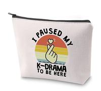 BAUNA K Drama Regalo para fans de programas de televisión coreanos I Paused My KDrama to Be Here K Drama Cosmetic Bag Korean Lover Gift, Kdrama