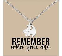 BAUNA Regalo de Rey León con texto en inglés "Remember Who You Are Gift The Movie Quote Neckalce Inspiration Gift Lion Fans Gift For Best Friends"