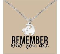 BAUNA Regalo de Rey León 'Remember Who You Are' - Collar con Cita de la Película, Inspiración para Fans y Mejores Amigos - Acero Inoxidable