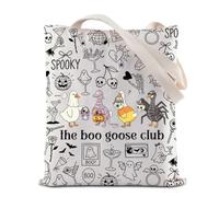 BAUNA The Boo Goose Club - Bolsa de mano para Halloween, regalo espeluznante, calavera, fantasma, mercancía, calabaza, esqueleto, amante del ganso (BooGooseTS-UK)