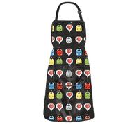 BAUNA Valley Game - Delantal de cocina Stardew con bolsillo para decoración de cocina, diseño de píxeles, manzana, regalo de inauguración de la casa, Delantal de manzana, Taille unique