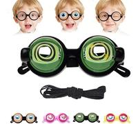 BAUNBRHY Winking Glasses- Funny Glasses with Manual Blink Action, Big Winking Costume Eye Glasses, Moving Eyeglasses for Adults, Kids, Lightweight Novelty Glasses for Shows, Parties & Photos-Green