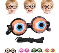 BAUNBRHY Winking Glasses- Funny Glasses with Manual Blink Action, Big Winking Costume Eye Glasses, Moving Eyeglasses for Adults, Kids, Lightweight Novelty Glasses for Shows, Parties & Photos-Black