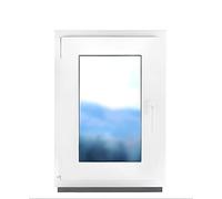 BauPLAZA - Ventana de baño PVC (reforzado) - ANCHO x ALTO 550 x 1150 mm - Blanca - Vidrio Mate - doble acristalamiento - 55 x 115 cm Izquierda Oscilobatiente 1 Hoja Apertura