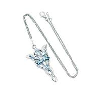 Bauqoo,Collar de Arwen con estrella de la Víspera en estuche negro saga el señor de los anillos, accesorios para mujer y hombre y niña, Metal, Sin gemas.