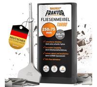 BAURIX® Cincel para Azulejos SDS Plus [250x75 mm] I FRAKTOR®-Sistema - Eliminación Rápida de Baldosas I Cincel Plano Inclinable para Azulejos y Adhesivo I Acero Especial 42CrMo
