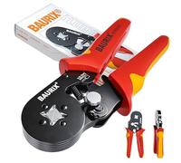 BAURIX® Crimpadora Punteras autoajustable 0,25-10 mm² - 4 cantos | Modelo PERSEUS. Ajuste automático a la sección y mando giratorio para punteras huecas, uso profesional.
