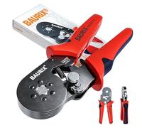 BAURIX® Crimpadora Punteras Hexagonal 0,25-6 mm² - autoajustable | Modelo THESEUS. Perfil hexagonal con ajuste automático a la sección para punteras huecas, uso profesional.