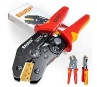 BAURIX® Crimpadora Terminales Aislados 0,5-2,5 mm² - profesional | Modelo KAIRON. Crimpado preciso con trinquete regulable para conectores aislados, uso profesional y bricolaje.
