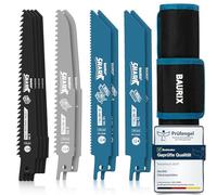 BAURIX® Hojas de Sierra Sable Set 10 Piezas - madera y metal, 6-24 TPI | Compatibles con Bosch, Makita y más. Corte limpio en madera y metal, acero CRV duradero, con bolsa.