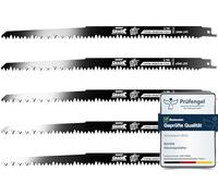 BAURIX® Sierra sable para madera - SHARK® [5 piezas] - 300 mm - 5 TPI - Hojas sable para cortes rápidos y limpios - Sierra madera en bruto, húmeda, leña, viva