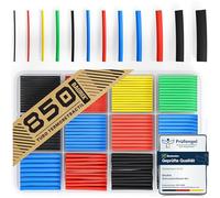 BAURIX® Tubo Termoretractil juego de 850 piezas - Termoretractil para cables eléctricos surtido de colores - Relación de contracción 2:1 - Funda Termoretractil - Heat shrink tubing