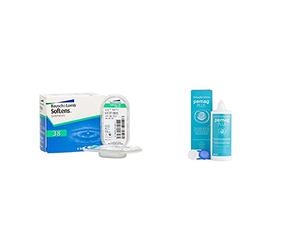 BAUSCH + LOMB - SofLens 38 - Lentes de contacto - Reemplazo Mensual, Radio 8.4, dioptrias -0.25 + Pemag Plus Solución Única - 360 ml