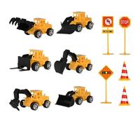 Baustelle Tortendeko Geburtstag, Kuchenauflage Bagger Geschenke Wichtel Baustelle Set Baustellenfahrzeuge Kinder Baufahrzeuge Spielzeug Auto Bagger Traktor Kuchendeko für Tortendeko Wichteltür Deko
