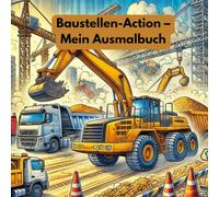 Baustellen-Action - Mein Ausmalbuch: 40 Seiten Bagger, Kräne & Co. - für Kinder ab 9 Jahren