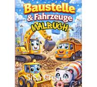 Baustellenfahrzeuge & Maschinen Malbuch: Starke Ausmalbilder für Kinder von 3-7 Jahren mit Baggern, Kränen, Lastwagen und Baustellenmotiven