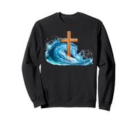 Bautismo en Agua Cruz Cristiana de fe de Jesucristo - Blanco Sudadera