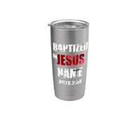 Bautizado en Jesús Nombre Hechos 2:38 Bautismo Solo Jesús Vaso térmico de acero inoxidable de doble pared