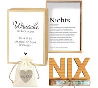 Bautizo regalo dinero regalos para bautizo con caja de regalo, puede que tu deseo se haga realidad, tarjeta, tubo de ensayo y bolsa de yute para niños y niñas como regalo de dinero