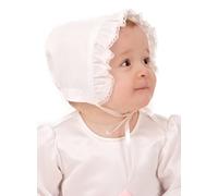 Bautizo Vestidos de novia con capó grace-princess en satén y encaje con manga larga. blanco No bow Talla:68/74, 6-11 months, chest 19,5 in.