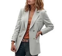 Bauzuoyo Blazer Chaqueta deportiva para mujer, entallada, entallada, entallada, chaqueta de entretiempo, cuello de solapa, chaqueta de traje, estilo británico, vintage, estilo informal