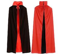 Bauzuoyo Capa de Halloween para hombre y mujer, sin capucha, cuello alto, disfraz de vampiro medieval, color rojo, negro, espeluznante, fantasmas, disfraz para carnaval, fiestas, cosplay, escenarios