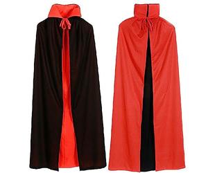 Bauzuoyo Capa de Halloween para hombre y mujer, sin capucha, cuello alto, disfraz de vampiro medieval, color rojo, negro, espeluznante, fantasmas, disfraz para carnaval, fiestas, cosplay, escenarios