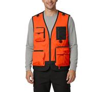Bauzuoyo Chaleco de trabajo para hombre, chaleco de exterior, cuello en V, sin mangas, chaqueta con muchos bolsillos, chaleco de pesca, versátil, ligero, transpirable, para fotografía, senderismo