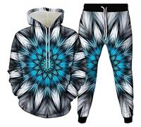 Bauzuoyo Chándal para hombre con estampado 3D, traje de chándal de dos piezas, Halloween, fresco, creativo, festival, traje de ocio, con estampado de lobo, ropa deportiva, pantalones deportivos con