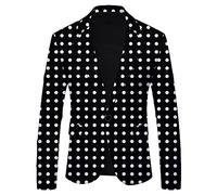 Bauzuoyo Chaqueta clásica de traje de leopardo para hombre, elegante, ajustada, con un botón, para carnaval, fiesta, festival, carnaval, disfraz, hippie, discoteca, C negro., 3XL