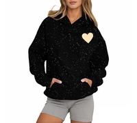 Bauzuoyo Hoodie Damen Oversize Christian Sweatshirt mit Kapuzen für Männer Frauen Kapuzenpullover mit Taschen Langarm Lässig Jesús Pullover mit Letenmuster Backprint Streetwear, A negro., XXL