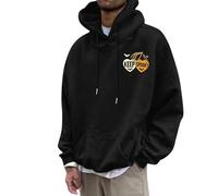 Bauzuoyo Hoodie Herren Oversize Halloween Kostüm Sweatshirt Funny mit KürbisPrint Hoodie Festival Pullover mit Kapuze Backprint Casual Sweatjacke Hip Hop Streetwear, C negro., L