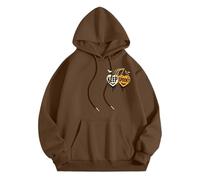 Bauzuoyo Hoodie Herren Oversize Halloween Kostüm Sweatshirt Funny mit KürbisPrint Hoodie Festival Pullover mit Kapuze Backprint Casual Sweatjacke Hip Hop Streetwear, C marrón., L