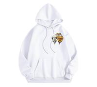 Bauzuoyo Hoodie Herren Oversize Halloween Kostüm Sweatshirt Funny mit KürbisPrint Hoodie Festival Pullover mit Kapuze Backprint Casual Sweatjacke Hip Hop Streetwear, C blanco., L
